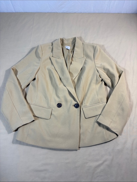a new day Jackets & Blazers - A New Day XS Camel Double Breasted Blazer Womens Tan Lined Suit Jacket NWT
